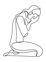 kneeling-figure-distress-continuous-line-600nw-2661394341